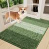imageSmiry Dog Door Mat for Muddy Paws Absorbs Moisture and Dirt LowProfile Entryway Mat with NonSlip Backing Entry Indoor Outdoor Doormat for Inside Floor 30x20 Inches GreyGreen