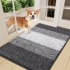 imageSmiry Dog Door Mat for Muddy Paws Absorbs Moisture and Dirt LowProfile Entryway Mat with NonSlip Backing Entry Indoor Outdoor Doormat for Inside Floor 30x20 Inches GreyGrey