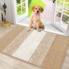 imageSmiry Dog Door Mat for Muddy Paws Absorbs Moisture and Dirt LowProfile Entryway Mat with NonSlip Backing Entry Indoor Outdoor Doormat for Inside Floor 30x20 Inches GreyBeige