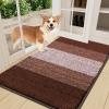 imageSmiry Dog Door Mat for Muddy Paws Absorbs Moisture and Dirt LowProfile Entryway Mat with NonSlip Backing Entry Indoor Outdoor Doormat for Inside Floor 30x20 Inches GreyBrown