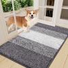 imageSmiry Dog Door Mat for Muddy Paws Absorbs Moisture and Dirt LowProfile Entryway Mat with NonSlip Backing Entry Indoor Outdoor Doormat for Inside Floor 30x20 Inches GreyLight Grey