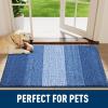 imageSmiry Dog Door Mat for Muddy Paws Absorbs Moisture and Dirt LowProfile Entryway Mat with NonSlip Backing Entry Indoor Outdoor Doormat for Inside Floor 30x20 Inches GreyNavy Blue