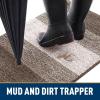 imageSmiry Dog Door Mat for Muddy Paws Absorbs Moisture and Dirt LowProfile Entryway Mat with NonSlip Backing Entry Indoor Outdoor Doormat for Inside Floor 30x20 Inches GreyLight Brown