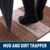 imageSmiry Dog Door Mat for Muddy Paws Absorbs Moisture and Dirt LowProfile Entryway Mat with NonSlip Backing Entry Indoor Outdoor Doormat for Inside Floor 30x20 Inches GreyBrown