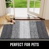 imageSmiry Dog Door Mat for Muddy Paws Absorbs Moisture and Dirt LowProfile Entryway Mat with NonSlip Backing Entry Indoor Outdoor Doormat for Inside Floor 30x20 Inches GreyGrey