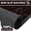 imageSmiry Front Door Mat Indoor Outdoor Entrance Heavy Duty Natural Rubber Trap Dirt and Moisture NonSlip Doormats Low Profile Easy Clean Patio Porch Entryway Mat 295x17 NavyDark Brown