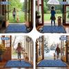 imageSmiry Front Door Mat Indoor Outdoor Entrance Heavy Duty Natural Rubber Trap Dirt and Moisture NonSlip Doormats Low Profile Easy Clean Patio Porch Entryway Mat 295x17 NavyBlue