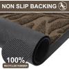 imageSmiry Front Door Mat Indoor Outdoor Entrance Heavy Duty Natural Rubber Trap Dirt and Moisture NonSlip Doormats Low Profile Easy Clean Patio Porch Entryway Mat 295x17 NavyMix Brown