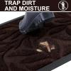 imageSmiry Front Door Mat Indoor Outdoor Entrance Heavy Duty Natural Rubber Trap Dirt and Moisture NonSlip Doormats Low Profile Easy Clean Patio Porch Entryway Mat 295x17 NavyDark Brown