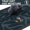 imageSmiry Front Door Mat Indoor Outdoor Entrance Heavy Duty Natural Rubber Trap Dirt and Moisture NonSlip Doormats Low Profile Easy Clean Patio Porch Entryway Mat 295x17 NavyLake Blue