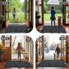 imageSmiry Front Door Mat Indoor Outdoor Entrance Heavy Duty Natural Rubber Trap Dirt and Moisture NonSlip Doormats Low Profile Easy Clean Patio Porch Entryway Mat 295x17 NavyGrey