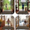 imageSmiry Front Door Mat Indoor Outdoor Entrance Heavy Duty Natural Rubber Trap Dirt and Moisture NonSlip Doormats Low Profile Easy Clean Patio Porch Entryway Mat 295x17 NavyBrown