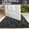 imageSmiry Front Door Mat Indoor Outdoor Entrance Heavy Duty Natural Rubber Trap Dirt and Moisture NonSlip Doormats Low Profile Easy Clean Patio Porch Entryway Mat 295x17 NavyGrey