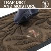 imageSmiry Front Door Mat Indoor Outdoor Entrance Heavy Duty Natural Rubber Trap Dirt and Moisture NonSlip Doormats Low Profile Easy Clean Patio Porch Entryway Mat 295x17 NavyMix Brown
