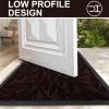 imageSmiry Front Door Mat Indoor Outdoor Entrance Heavy Duty Natural Rubber Trap Dirt and Moisture NonSlip Doormats Low Profile Easy Clean Patio Porch Entryway Mat 295x17 NavyDark Brown