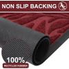 imageSmiry Front Door Mat Indoor Outdoor Entrance Heavy Duty Natural Rubber Trap Dirt and Moisture NonSlip Doormats Low Profile Easy Clean Patio Porch Entryway Mat 295x17 NavyWine Red