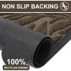 imageSmiry Front Door Mat Indoor Outdoor Entrance Heavy Duty Natural Rubber Trap Dirt and Moisture NonSlip Doormats Low Profile Easy Clean Patio Porch Entryway Mat 295x17 NavyBrown