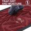 imageSmiry Front Door Mat Indoor Outdoor Entrance Heavy Duty Natural Rubber Trap Dirt and Moisture NonSlip Doormats Low Profile Easy Clean Patio Porch Entryway Mat 295x17 NavyWine Red