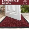 imageSmiry Front Door Mat Indoor Outdoor Entrance Heavy Duty Natural Rubber Trap Dirt and Moisture NonSlip Doormats Low Profile Easy Clean Patio Porch Entryway Mat 295x17 NavyWine Red
