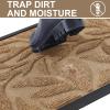 imageSmiry Front Door Mat Indoor Outdoor Entrance Heavy Duty Natural Rubber Trap Dirt and Moisture NonSlip Doormats Low Profile Easy Clean Patio Porch Entryway Mat 295x17 NavyCoffee