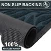 imageSmiry Front Door Mat Indoor Outdoor Entrance Heavy Duty Natural Rubber Trap Dirt and Moisture NonSlip Doormats Low Profile Easy Clean Patio Porch Entryway Mat 295x17 NavyLake Blue