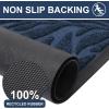 imageSmiry Front Door Mat Indoor Outdoor Entrance Heavy Duty Natural Rubber Trap Dirt and Moisture NonSlip Doormats Low Profile Easy Clean Patio Porch Entryway Mat 295x17 NavyOcean Blue