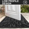 imageSmiry Front Door Mat Indoor Outdoor Entrance Heavy Duty Natural Rubber Trap Dirt and Moisture NonSlip Doormats Low Profile Easy Clean Patio Porch Entryway Mat 295x17 NavyBlack