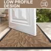 imageSmiry Front Door Mat Indoor Outdoor Entrance Heavy Duty Natural Rubber Trap Dirt and Moisture NonSlip Doormats Low Profile Easy Clean Patio Porch Entryway Mat 295x17 NavyCoffee