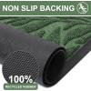 imageSmiry Front Door Mat Indoor Outdoor Entrance Heavy Duty Natural Rubber Trap Dirt and Moisture NonSlip Doormats Low Profile Easy Clean Patio Porch Entryway Mat 295x17 NavyGreen