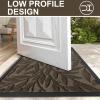 imageSmiry Front Door Mat Indoor Outdoor Entrance Heavy Duty Natural Rubber Trap Dirt and Moisture NonSlip Doormats Low Profile Easy Clean Patio Porch Entryway Mat 295x17 NavyBrown
