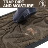 imageSmiry Front Door Mat Indoor Outdoor Entrance Heavy Duty Natural Rubber Trap Dirt and Moisture NonSlip Doormats Low Profile Easy Clean Patio Porch Entryway Mat 295x17 NavyBrown