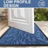 imageSmiry Front Door Mat Indoor Outdoor Entrance Heavy Duty Natural Rubber Trap Dirt and Moisture NonSlip Doormats Low Profile Easy Clean Patio Porch Entryway Mat 295x17 NavyBlue
