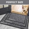 imageSmiry Front Door Mat Indoor Outdoor Entrance Heavy Duty Natural Rubber Trap Dirt and Moisture NonSlip Doormats Low Profile Easy Clean Patio Porch Entryway Mat 295x17 NavySilver Grey