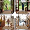 imageSmiry Front Door Mat Indoor Outdoor Entrance Heavy Duty Natural Rubber Trap Dirt and Moisture NonSlip Doormats Low Profile Easy Clean Patio Porch Entryway Mat 295x17 NavyCoffee