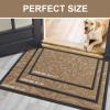 imageSmiry Front Door Mat Indoor Outdoor Entrance Heavy Duty Natural Rubber Trap Dirt and Moisture NonSlip Doormats Low Profile Easy Clean Patio Porch Entryway Mat 295x17 NavyCoffee