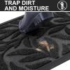 imageSmiry Front Door Mat Indoor Outdoor Entrance Heavy Duty Natural Rubber Trap Dirt and Moisture NonSlip Doormats Low Profile Easy Clean Patio Porch Entryway Mat 295x17 NavyBlack