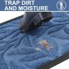 imageSmiry Front Door Mat Indoor Outdoor Entrance Heavy Duty Natural Rubber Trap Dirt and Moisture NonSlip Doormats Low Profile Easy Clean Patio Porch Entryway Mat 295x17 NavyBlue