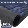 imageSmiry Front Door Mat Indoor Outdoor Entrance Heavy Duty Natural Rubber Trap Dirt and Moisture NonSlip Doormats Low Profile Easy Clean Patio Porch Entryway Mat 295x17 NavyNavy