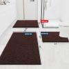 imageSmiry Luxury Chenille Bathroom Rugs 24x16 Extra Soft and Absorbent Shaggy Bath Mat Machine Washable NonSlip Plush Carpet Runner for Tub Shower and Floor Home Decor Accessories Brown