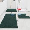 imageSmiry Luxury Chenille Bathroom Rugs 24x16 Extra Soft and Absorbent Shaggy Bath Mat Machine Washable NonSlip Plush Carpet Runner for Tub Shower and Floor Home Decor Accessories Green