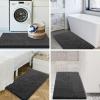 imageSmiry Luxury Chenille Bathroom Rugs 24x16 Extra Soft and Absorbent Shaggy Bath Mat Machine Washable NonSlip Plush Carpet Runner for Tub Shower and Floor Home Decor Accessories Charcoal Grey