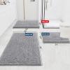 imageSmiry Luxury Chenille Bathroom Rugs 24x16 Extra Soft and Absorbent Shaggy Bath Mat Machine Washable NonSlip Plush Carpet Runner for Tub Shower and Floor Home Decor Accessories Light Grey