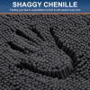 imageSmiry Luxury Chenille Bathroom Rugs 24x16 Extra Soft and Absorbent Shaggy Bath Mat Machine Washable NonSlip Plush Carpet Runner for Tub Shower and Floor Home Decor Accessories Charcoal Grey