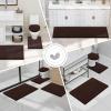 imageSmiry Luxury Chenille Bathroom Rugs 24x16 Extra Soft and Absorbent Shaggy Bath Mat Machine Washable NonSlip Plush Carpet Runner for Tub Shower and Floor Home Decor Accessories Brown