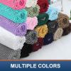 imageSmiry Luxury Chenille Bathroom Rugs 24x16 Extra Soft and Absorbent Shaggy Bath Mat Machine Washable NonSlip Plush Carpet Runner for Tub Shower and Floor Home Decor Accessories Light Grey