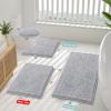 imageSmiry Luxury Chenille Bathroom Rugs 24x16 Extra Soft and Absorbent Shaggy Bath Mat Machine Washable NonSlip Plush Carpet Runner for Tub Shower and Floor Home Decor Accessories Light Grey