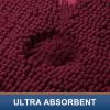 imageSmiry Luxury Chenille Bathroom Rugs 24x16 Extra Soft and Absorbent Shaggy Bath Mat Machine Washable NonSlip Plush Carpet Runner for Tub Shower and Floor Home Decor Accessories Burgundy