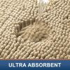 imageSmiry Luxury Chenille Bathroom Rugs 24x16 Extra Soft and Absorbent Shaggy Bath Mat Machine Washable NonSlip Plush Carpet Runner for Tub Shower and Floor Home Decor Accessories Beige