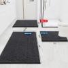 imageSmiry Luxury Chenille Bathroom Rugs 24x16 Extra Soft and Absorbent Shaggy Bath Mat Machine Washable NonSlip Plush Carpet Runner for Tub Shower and Floor Home Decor Accessories Charcoal Grey