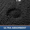 imageSmiry Luxury Chenille Toilet Rugs UShaped 24x20 Soft Absorbent NonSlip Contour Bathroom Rugs for Toilet Machine Washable Contoured Bath Mats Black